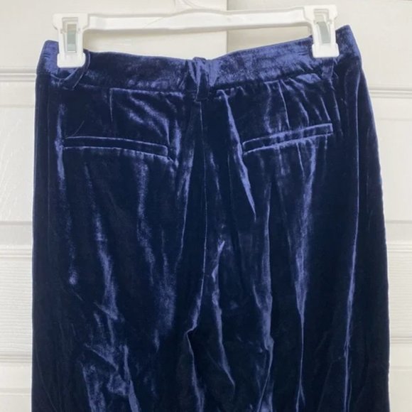 Navy velvet j crew trouser pants - Picture 2 of 4